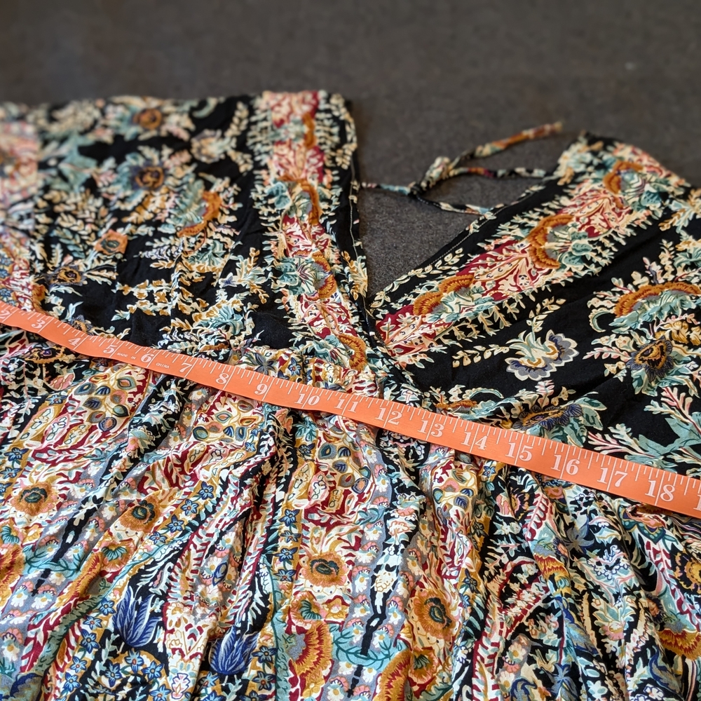Floral V-Neck Dress Boho Daughter Of India Style Beach Summer Sexy Rayon Viscose